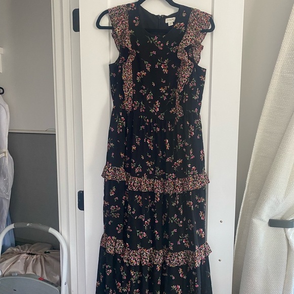 J. Crew Sleeveless Floral Ruffle Tiered Maxi Dress - Picture 2 of 5